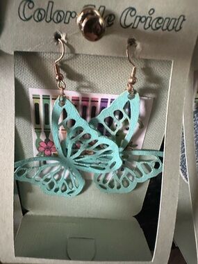 Mint Butterfly Drop Earrings